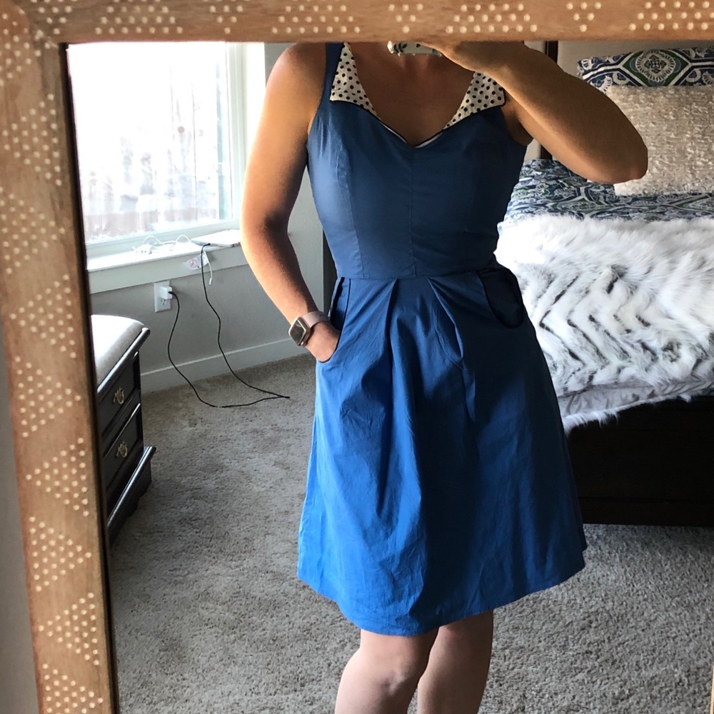 Vintage inspired blue mini dress